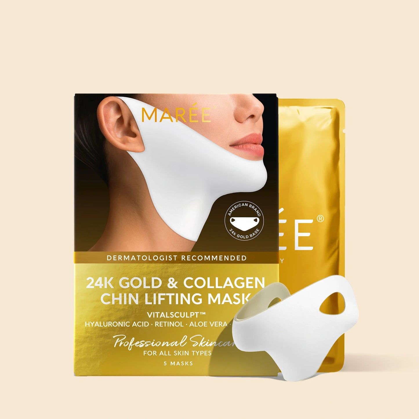 24K Gold Chin & Jawline Lifting Mask — 5 Masks