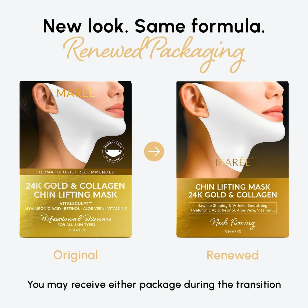 24K Gold Chin & Jawline Lifting Mask — 5 Masks